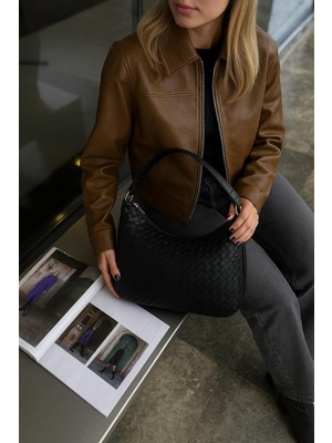 Tandi Bags Jude Örgülü Omuz Çantası Siyah