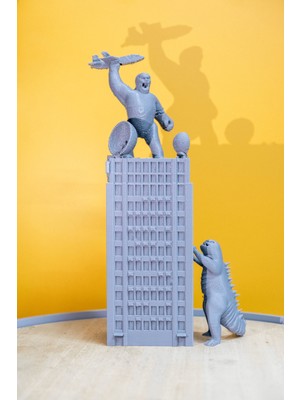 Noctabir King Kong Vs Godzilla Kalem Standı – Epik 3D Baskılı Masa Düzenleyici