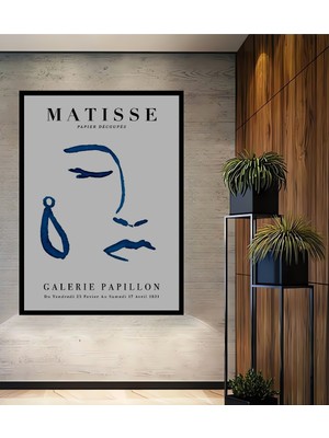 Teona Ahşap Çerçeve Görünümlü Matisse Ilhamlı Soyut Ahşap Mdf Dekoratif Ev Duvar Tablo Dikdörtgen Ev Duvar Tablo