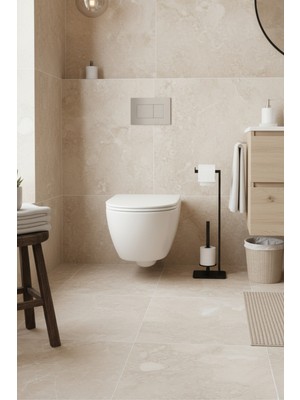 Grandmix Metal Ayaklı Tuvalet Kağıtlığı Yedek Ruloluklu Modern