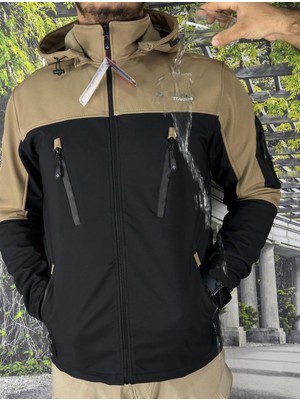 Mikro Taktikal Tactikal Softjel Içipolar Sıvı ve Rüzgar Geçirmez Outdoor Kışlık Mont Kapüşon Fermuarlı