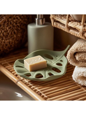 Noctabir Monstera Yaprak Sabunluk – 3D Baskılı Tropikal Banyo Dekoru