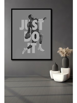 Teona Ahşap Çerçeve Görünümlü Basketbolcu Enerjisi Dekoratif Ahşap Mdf Ev Duvar Tablo Dikdörtgen Ev Duvar Tablo