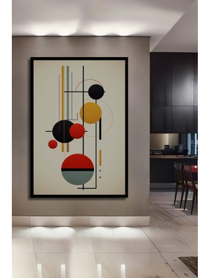 Teona Ahşap Çerçeve Görünümlü Geometrik Soyut Sanat Dekoratif Ahşap Mdf Ev Duvar Tablo Dikdörtgen Ev Duvar Tablo