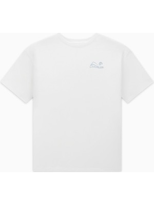 Converse Outdoor Terrain Textures Erkek Beyaz Yuvarlak Yaka Tişört