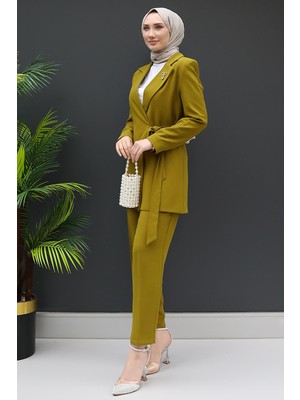 Giza Store Taşlı Broşürlü Takım Yağ Yeşil