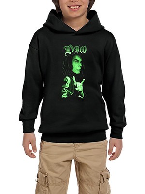 Zepplin Giyim Dio Face Siyah Çocuk Kapşonlu Sweatshirt