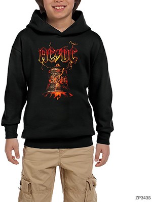 Zepplin Giyim Ac Dc Bells Loughborough Siyah Çocuk Kapşonlu Sweatshirt
