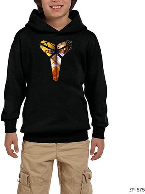Zepplin Giyim Kobe B. Logo 5 Siyah Çocuk Kapşonlu Sweatshirt