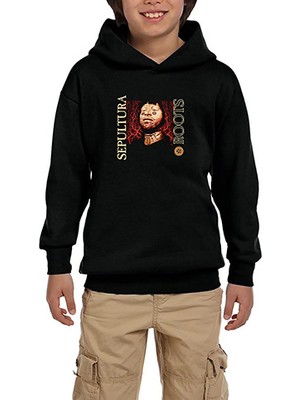 Zepplin Giyim Sepultura Roots Siyah Çocuk Kapşonlu Sweatshirt