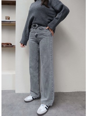 Esra Helvacı Gri Straight Orj Jean