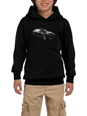 Zepplin Giyim Porshe Panamera Siyah Çocuk Kapşonlu Sweatshirt