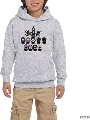 Zepplin Giyim Slipknot Cartoon Gri Çocuk Kapşonlu Sweatshirt