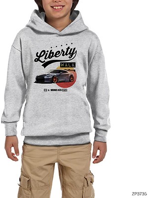 Zepplin Giyim Liberty Walk Nissan Gtr T 35 Gri Çocuk Kapşonlu Sweatshirt