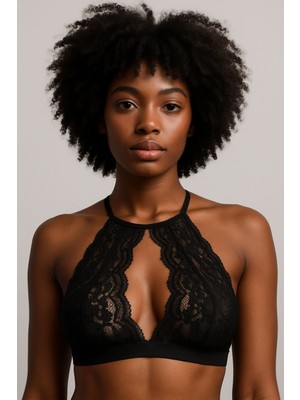 Deep Secret SİYAH FULL DANTEL SIRTI ŞERİT DETAYLI BRALET DS200501BR