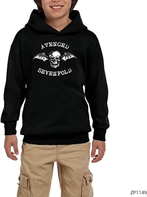 Zepplin Giyim Avenged Sevenfold Classic Siyah Çocuk Kapşonlu Sweatshirt