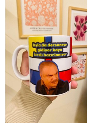 Sartre Art Yaprak Dökümü Acil Matematik Leyla Dersane Beyaz Porselen Kupa Bardak