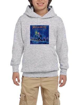 Zepplin Giyim Megadeth Rust In Peace Gri Çocuk Kapşonlu Sweatshirt
