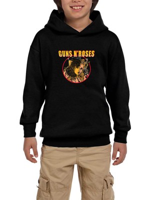 Zepplin Giyim Guns N Roses Woman Siyah Çocuk Kapşonlu Sweatshirt