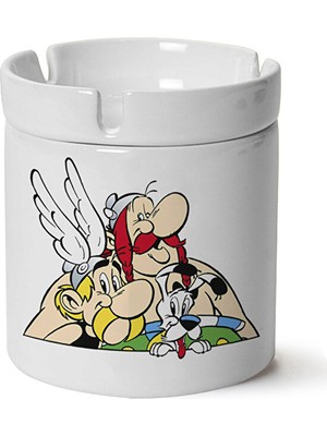 Sartre Art Astrix Obelix Baskılı Porselen Küllük Makinede Yıkanabilir