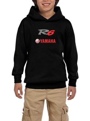 Zepplin Giyim Yamha R6 Red Siyah Çocuk Kapşonlu Sweatshirt