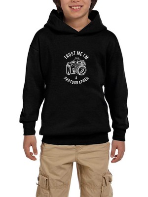 Zepplin Giyim Photographer Siyah Çocuk Kapşonlu Sweatshirt