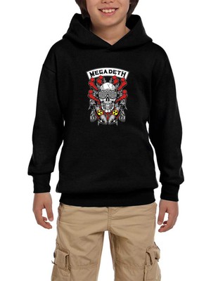 Zepplin Giyim Megadeth Skull And Chemical Bomb Siyah Çocuk Kapşonlu Sweatshirt