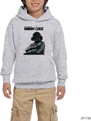 Zepplin Giyim Rainbow Six Gri Çocuk Kapşonlu Sweatshirt