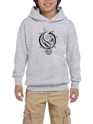 Zepplin Giyim Opeth Type Gri Çocuk Kapşonlu Sweatshirt