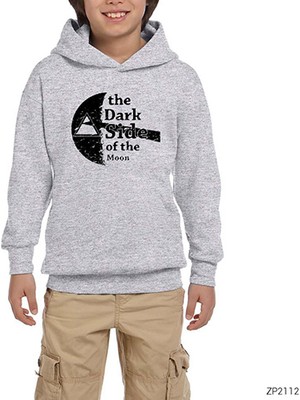 Zepplin Giyim Pink Floyd Half Moon Gri Çocuk Kapşonlu Sweatshirt