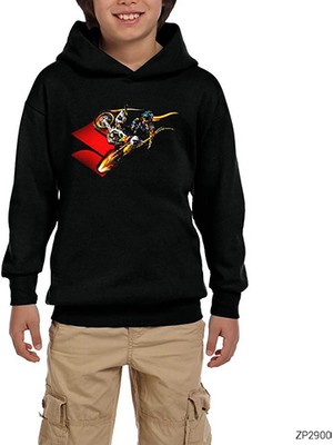Zepplin Giyim Suzuki Four Siyah Çocuk Kapşonlu Sweatshirt