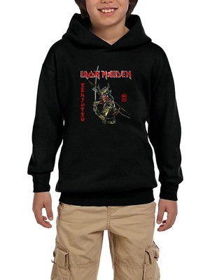 Zepplin Giyim Iron Maiden Senjutsu Siyah Çocuk Kapşonlu Sweatshirt