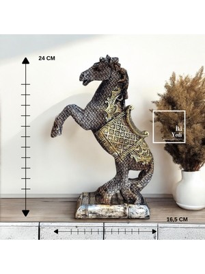 İki Yedi Konsept Epinay Gri Şahlanan At Figürü Dekoratif Obje Biblo Heykel Ev Ofis Hediyesi Hediyelik Dekorasyon