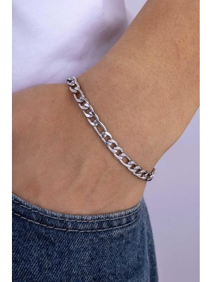 Gümüş Pazarım Klasik Model Gurmet Kalın Kenarlı Erkek Çelik Bileklik