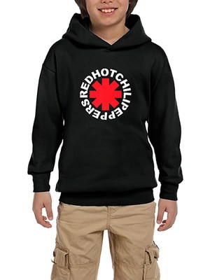 Zepplin Giyim Symbol Red Hot Chili Peppers Siyah Çocuk Kapşonlu Sweatshirt