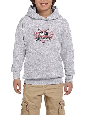 Zepplin Giyim Dark Funeral Classic Gri Çocuk Kapşonlu Sweatshirt