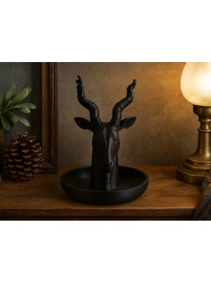 Noctabir Antilop Kafası Tepsisi - Dekoratif Organizatör Tabağı