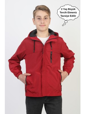 Asyakids Club Erkek Çocuk Kapüşonlu Cepli Astarlı Mevsimlik Yağmurluk