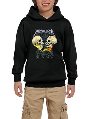 Zepplin Giyim Metallica Sad But True Siyah Çocuk Kapşonlu Sweatshirt