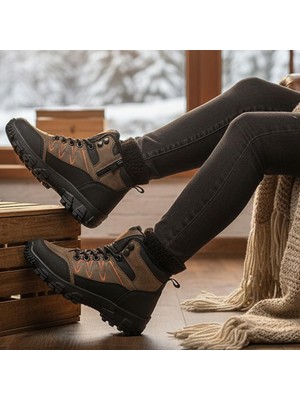 Ispartalılar 579 Ortopedik Kaymaz Taban İçi Kürklü Kadın Erkek Bot Ayakkabı Unisex Bot