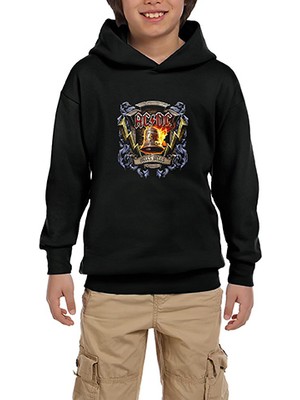 Zepplin Giyim Ac Dc Hells Bells 2 Siyah Çocuk Kapşonlu Sweatshirt
