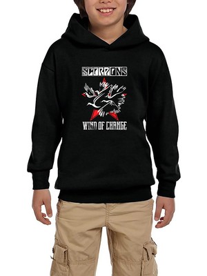 Zepplin Giyim Scorpions Wind Of Change Siyah Çocuk Kapşonlu Sweatshirt