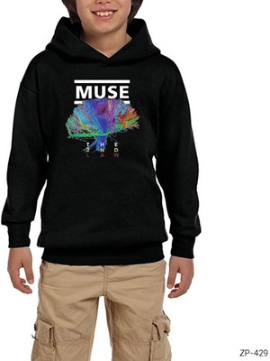Zepplin Giyim Muse The 2nd Law Siyah Çocuk Kapşonlu Sweatshirt
