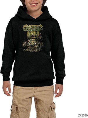Zepplin Giyim Kreator Heads Siyah Çocuk Kapşonlu Sweatshirt