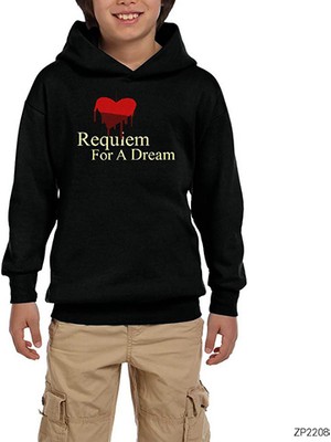 Zepplin Giyim Requiem For A Dream Siyah Çocuk Kapşonlu Sweatshirt