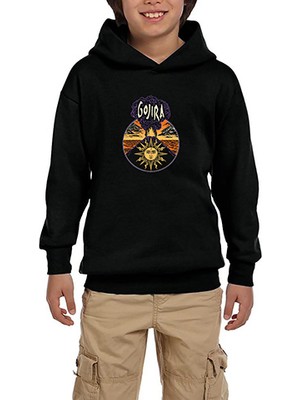 Zepplin Giyim Gojira Design Siyah Çocuk Kapşonlu Sweatshirt