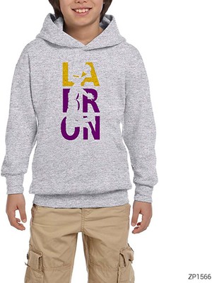 Zepplin Giyim Lebron J. Lakers Gri Çocuk Kapşonlu Sweatshirt