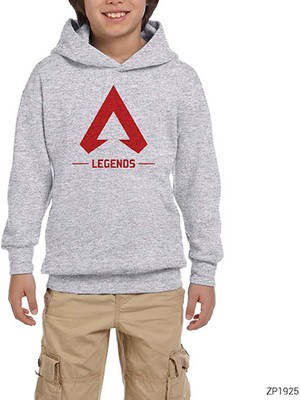 Zepplin Giyim Apex Legends T Shirt Merch Icon Gri Çocuk Kapşonlu Sweatshirt