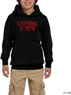 Zepplin Giyim Cannibal Corpse Siyah Çocuk Kapşonlu Sweatshirt