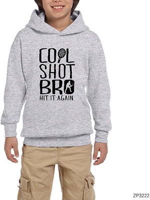 Zepplin Giyim Tenis Cool Shot Bro Gri Çocuk Kapşonlu Sweatshirt